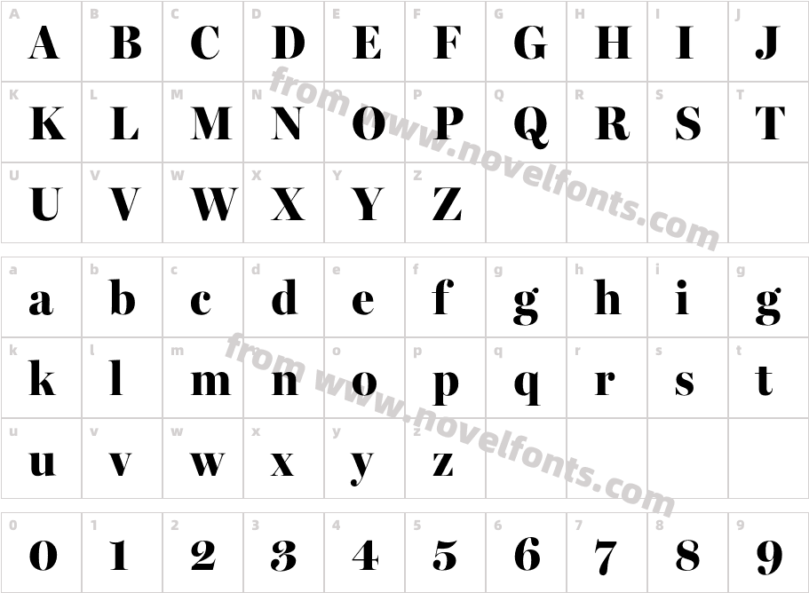 Miller Banner Condensed BlackCharacter Map