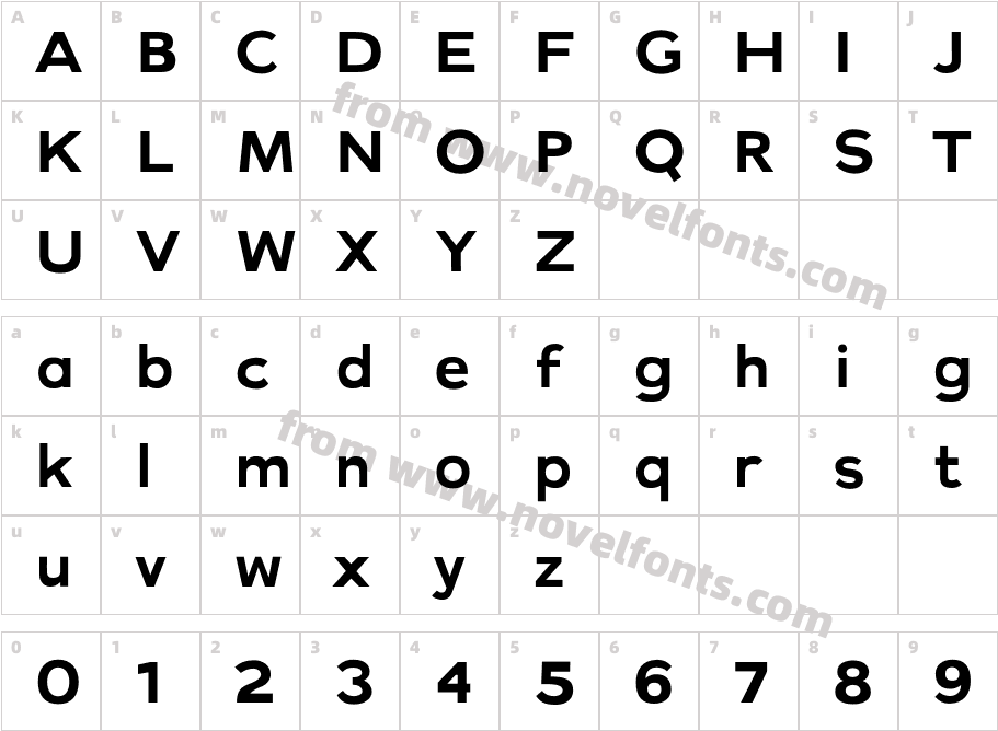 Milne Extra BoldCharacter Map