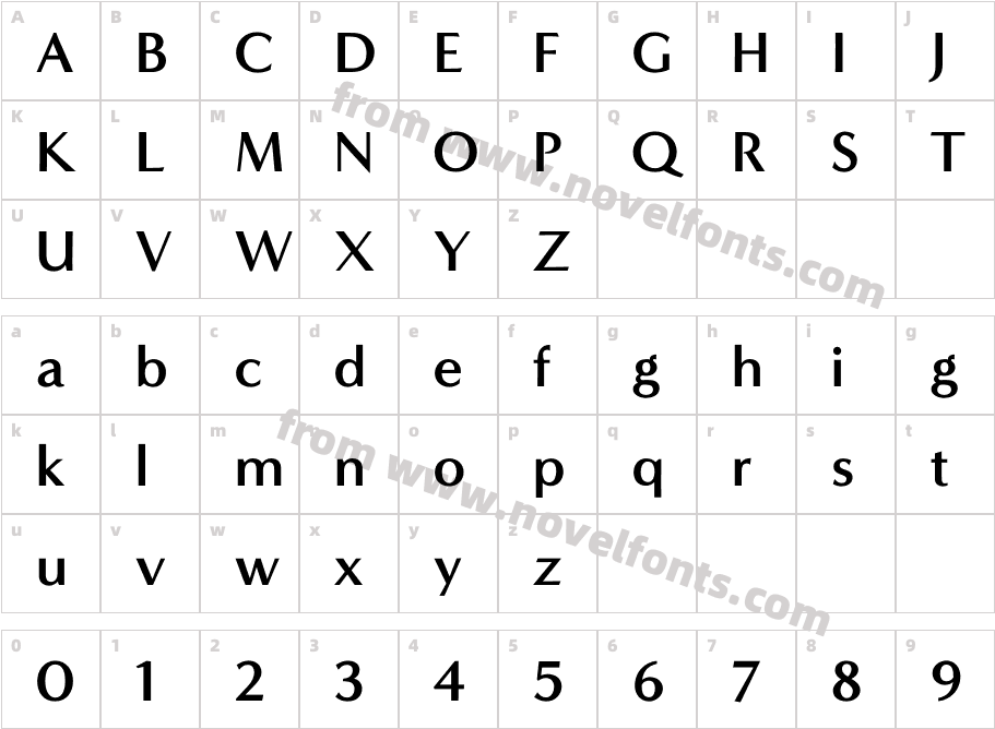 Minerva Modern BoldCharacter Map