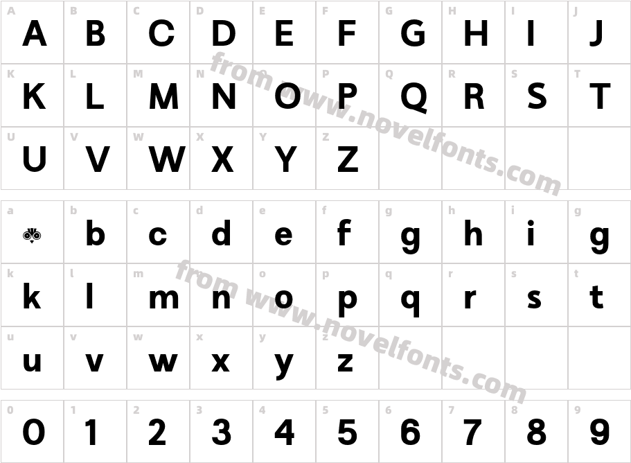 Minomu Extra BoldCharacter Map