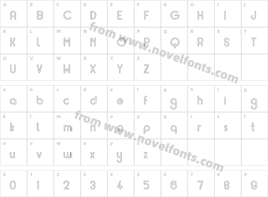 Mint Round OutlineCharacter Map