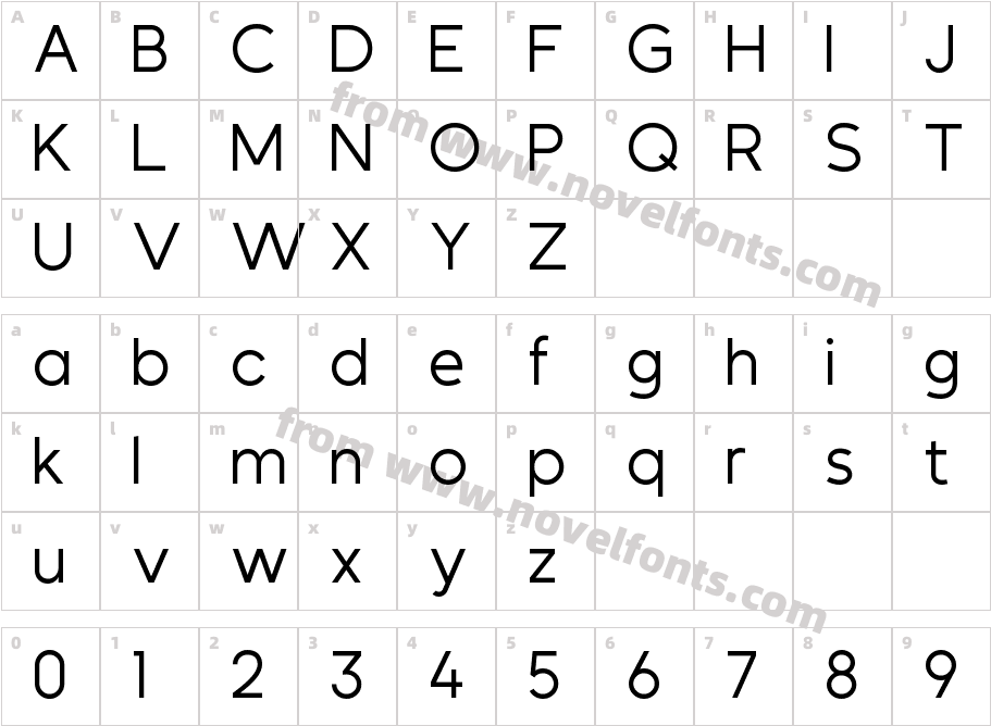 Mint Sans RegularCharacter Map