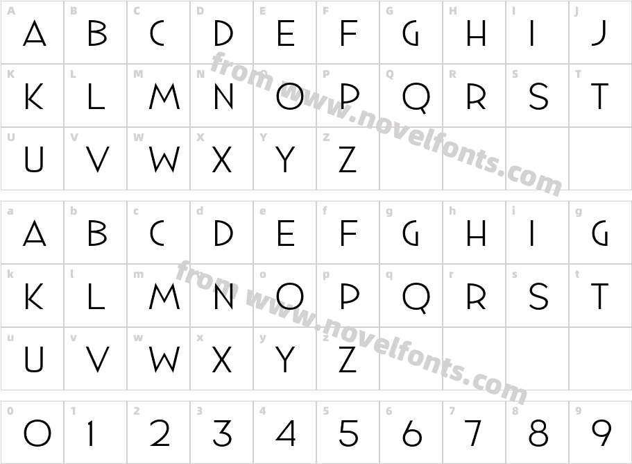 Minzeeca Extra LightCharacter Map