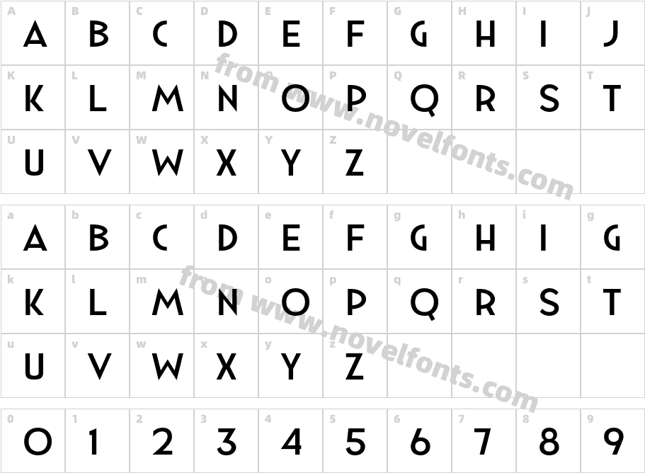Minzeeca MediumCharacter Map