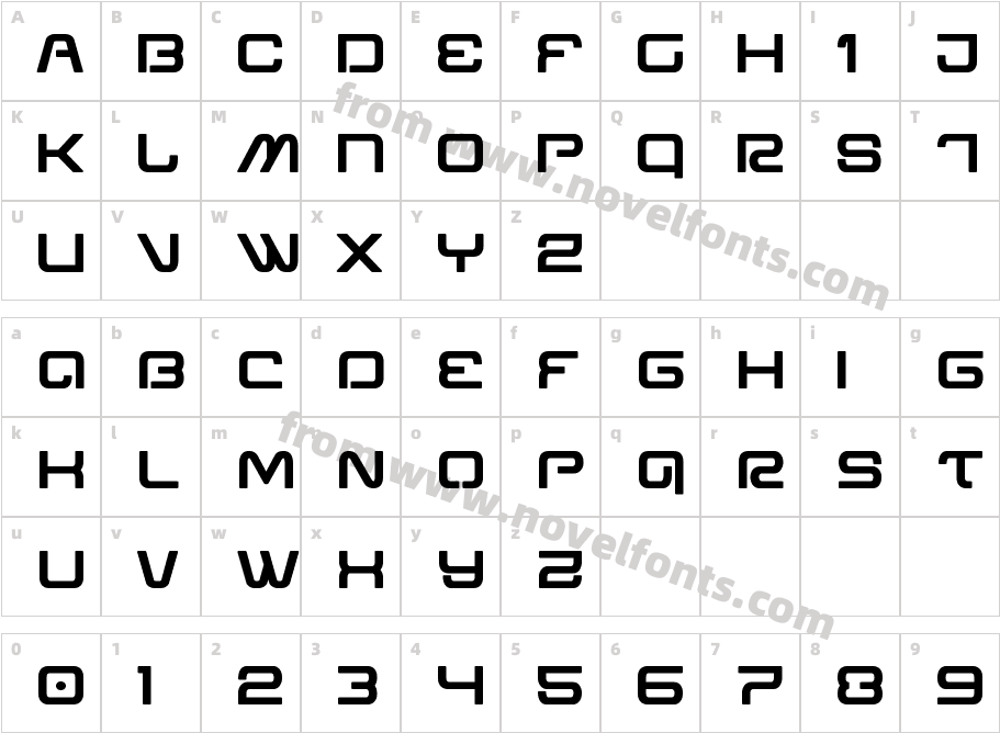 Miracle Mercury Bold ExpandedCharacter Map