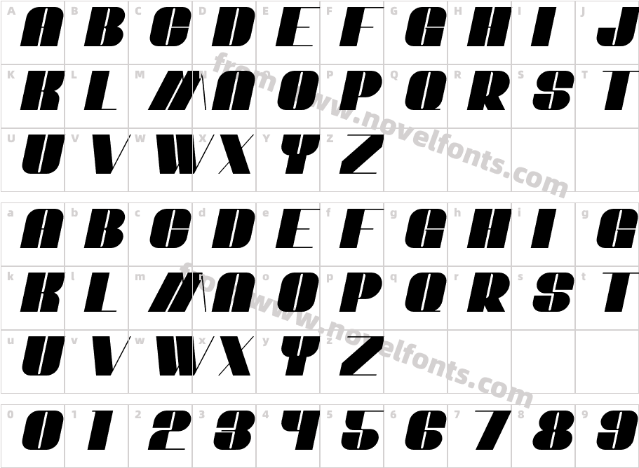 Miraclo ItalicCharacter Map