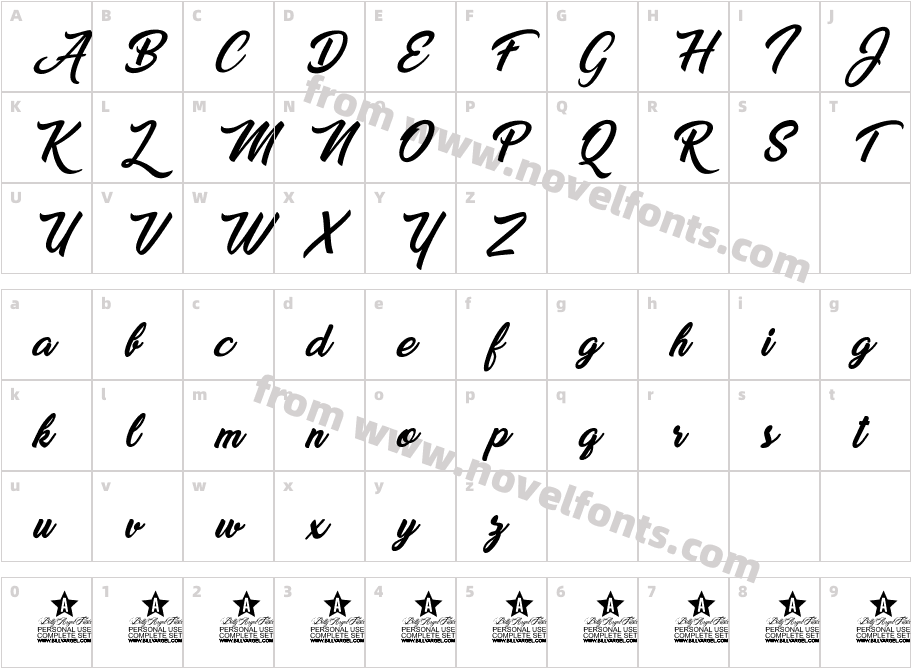 Miraflor Personal UseCharacter Map