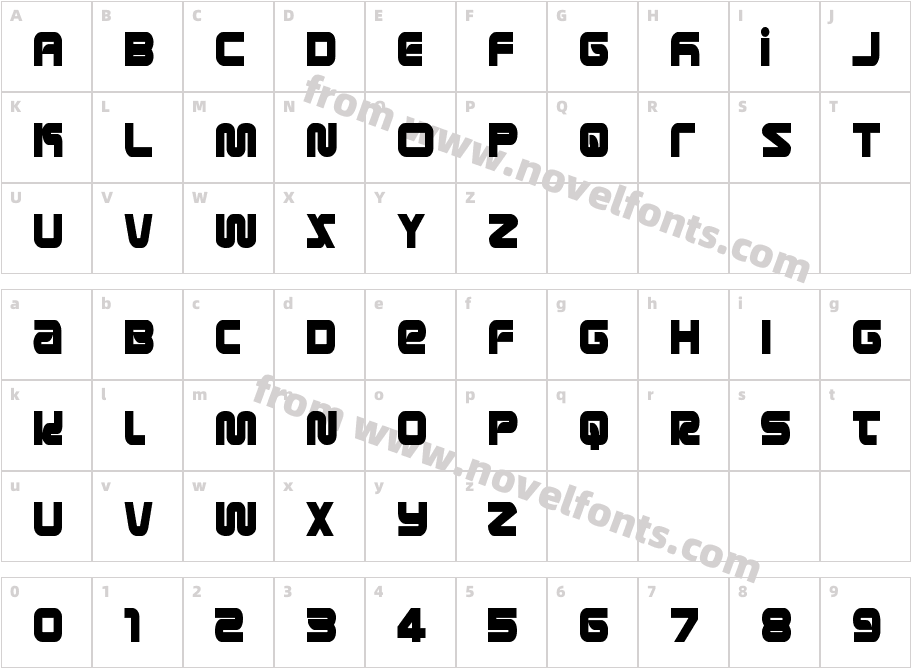 Metronauts CondensedCharacter Map