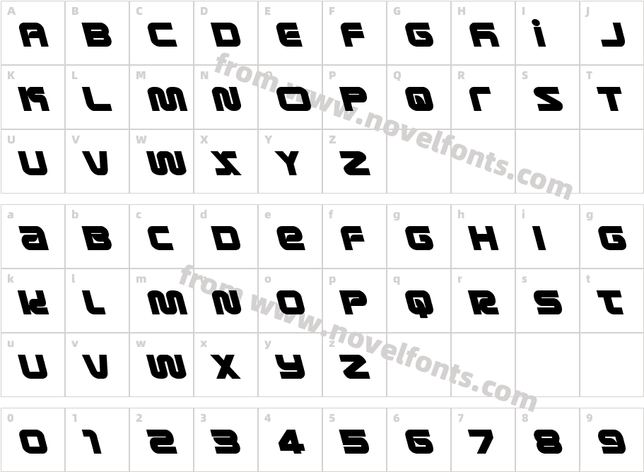 Metronauts LeftalicCharacter Map