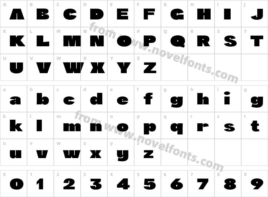 Mistago RegularCharacter Map