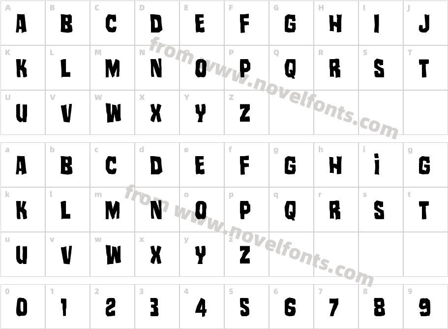 Mister Twisted CondensedCharacter Map