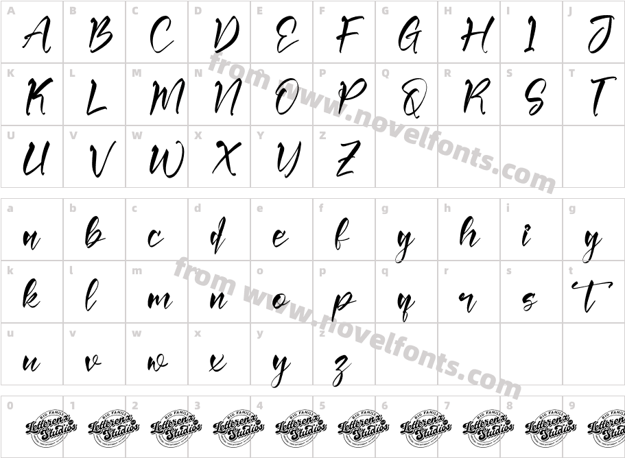 Mistyca Ambrella DEMO VERSION ItalicCharacter Map