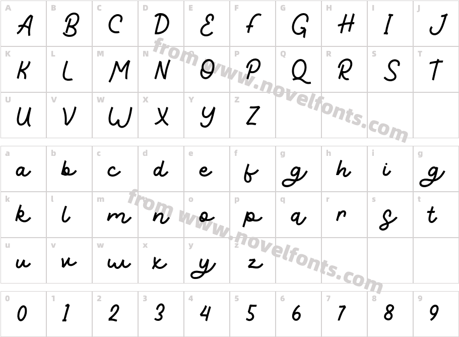 Mithin RegularCharacter Map