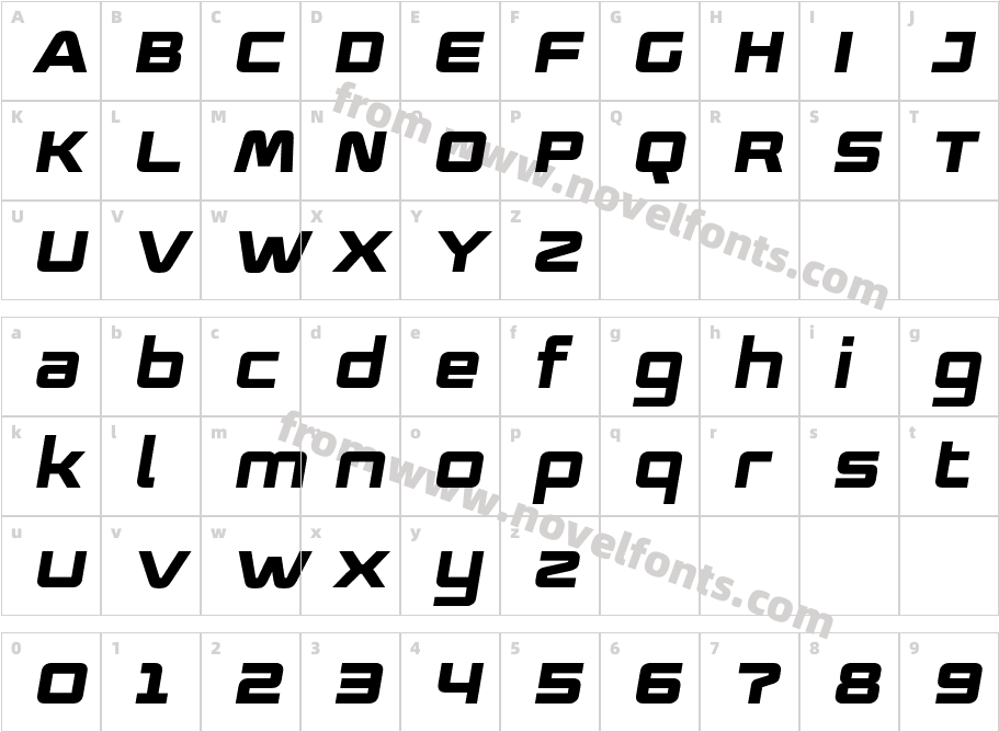 Mobile ItalicCharacter Map