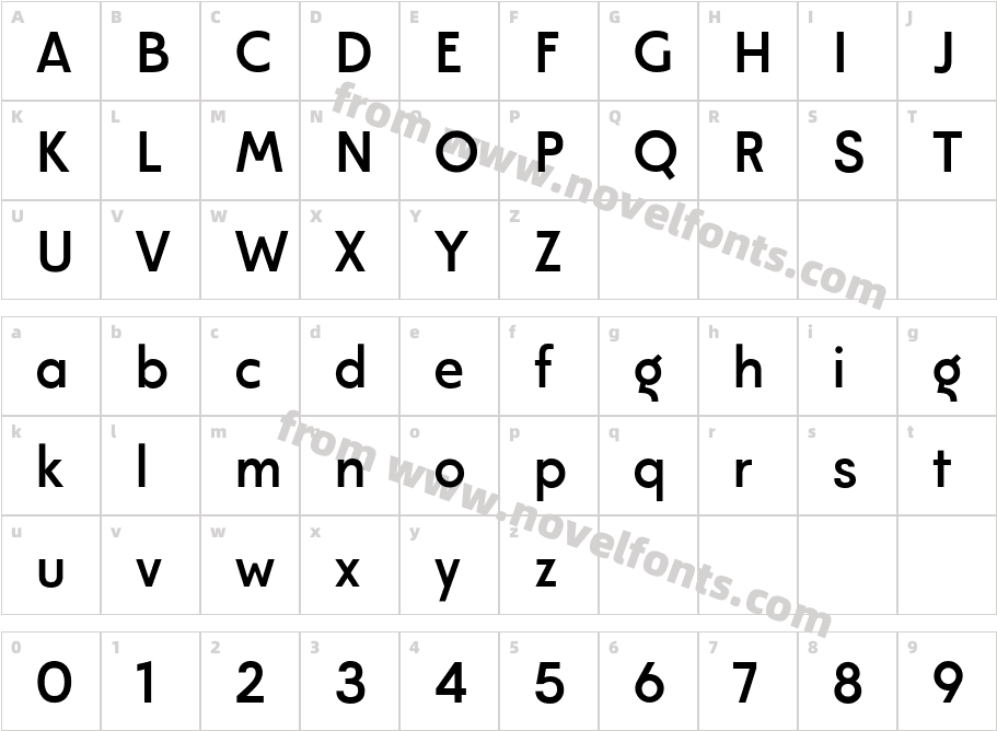 Modeco MediumCharacter Map