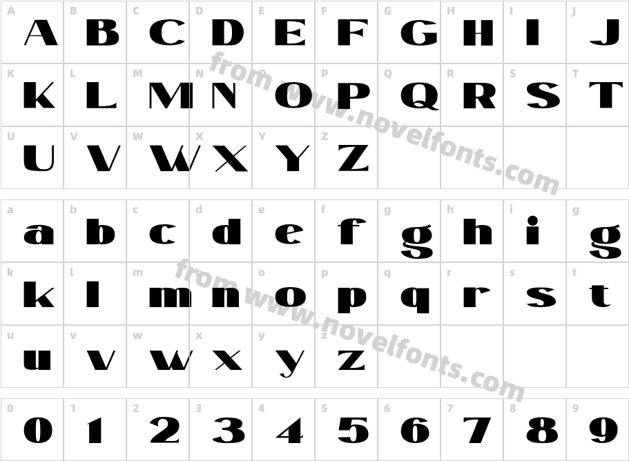 Moderrat MediumCharacter Map