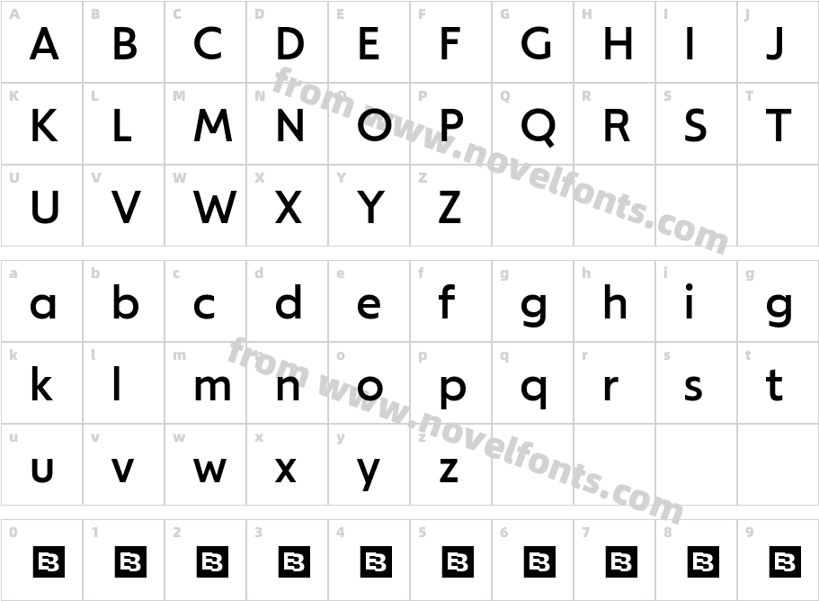Modeska Trial MediumCharacter Map