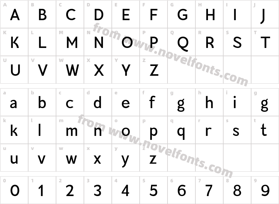 Modestic Sans SemiboldCharacter Map