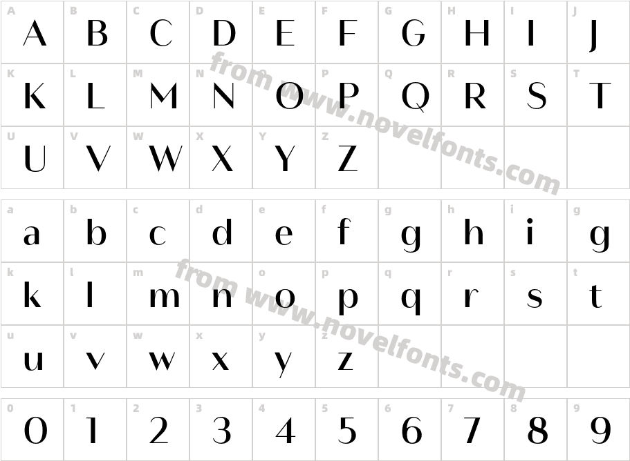 Modny SemiboldCharacter Map