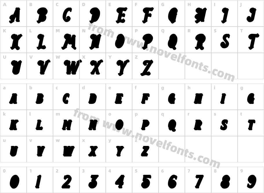 Moisford Extrude ItalicCharacter Map