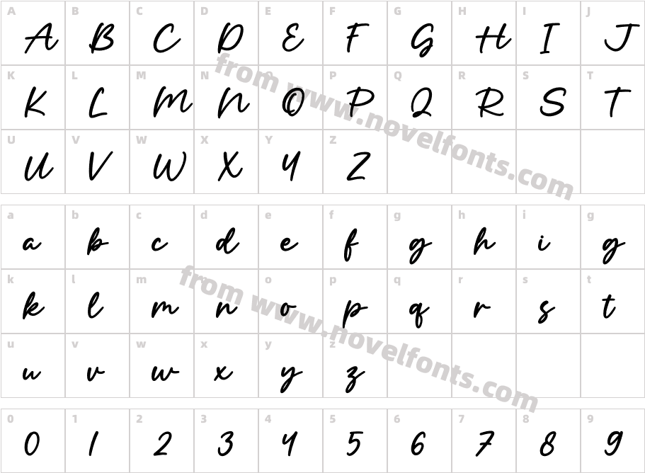 Monalisa RegularCharacter Map