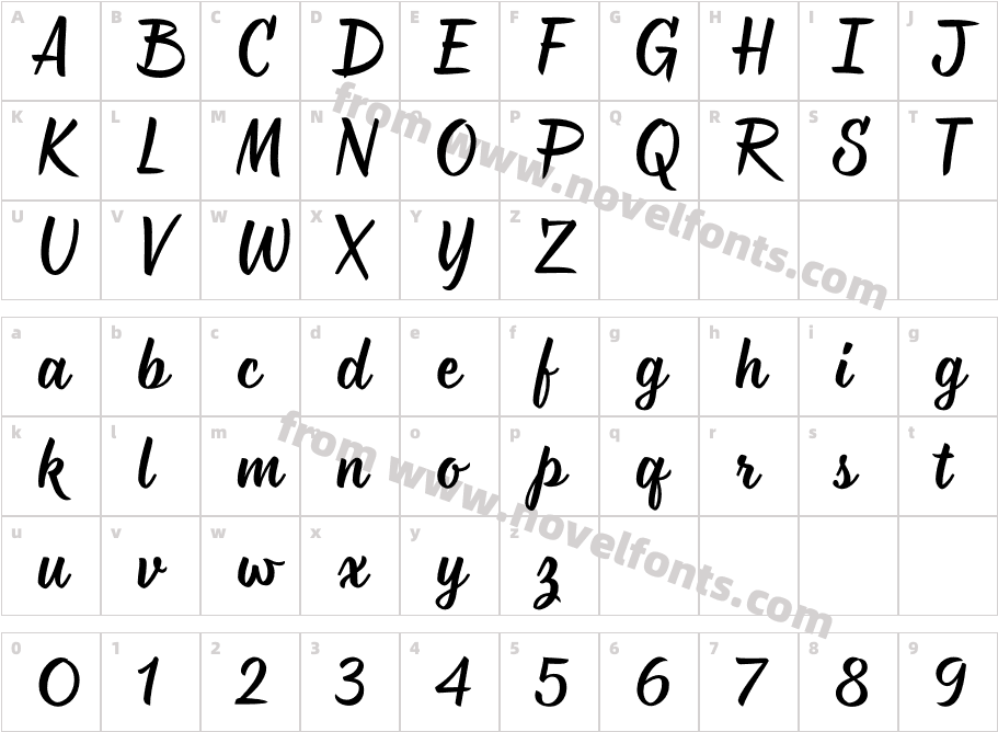Monarda W05 RegularCharacter Map