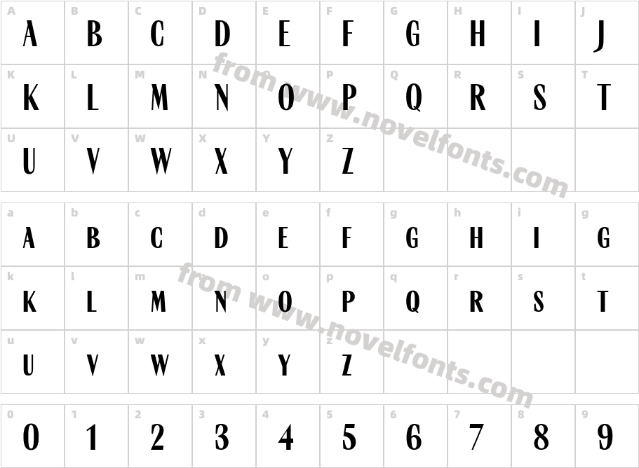 Moncler Semibold CondensedCharacter Map