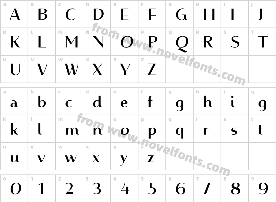 Mondish BoldCharacter Map