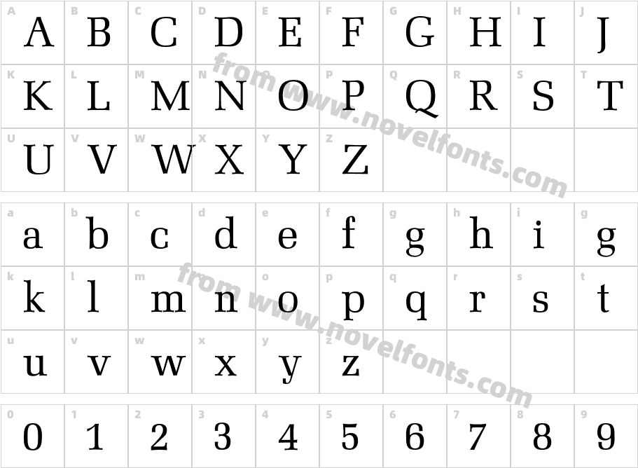 MezzoFontCharacter Map