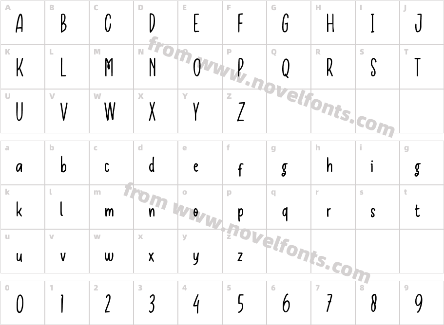 Mongale RegularCharacter Map