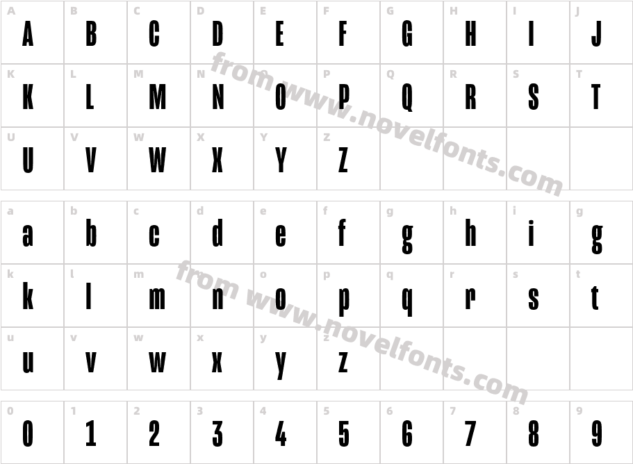 Mongoose BoldCharacter Map