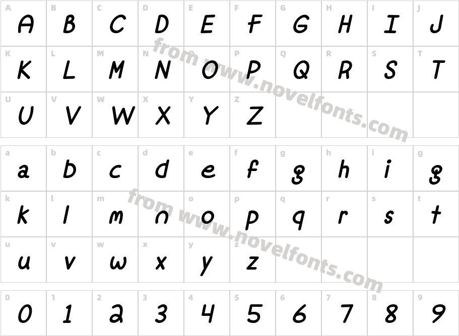 Mf Fine Again ItalicCharacter Map