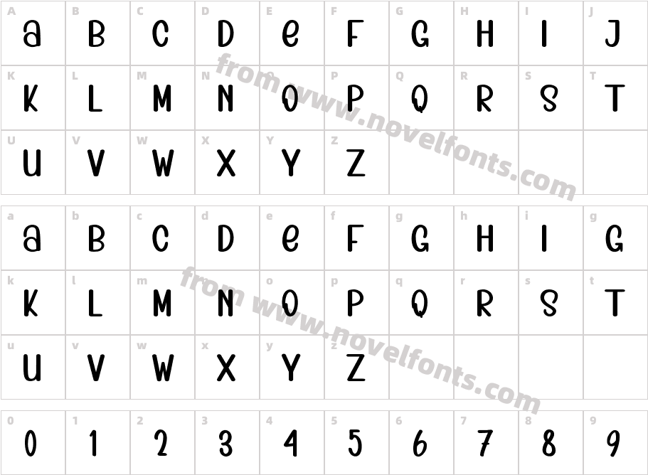 Monlight RegularCharacter Map