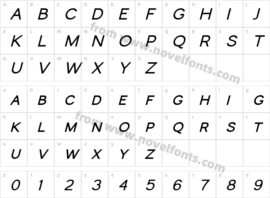 Monocole Bold ItalicCharacter Map