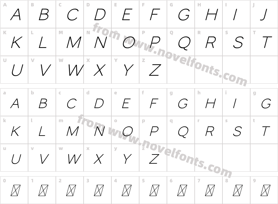 Monocole Free ItalicCharacter Map