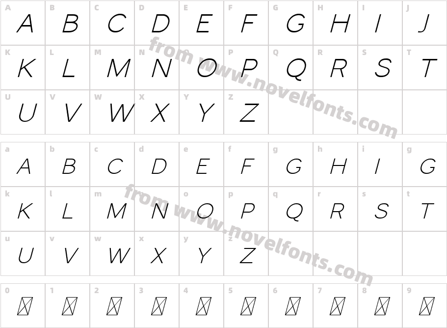 Monocole Free ItalicCharacter Map