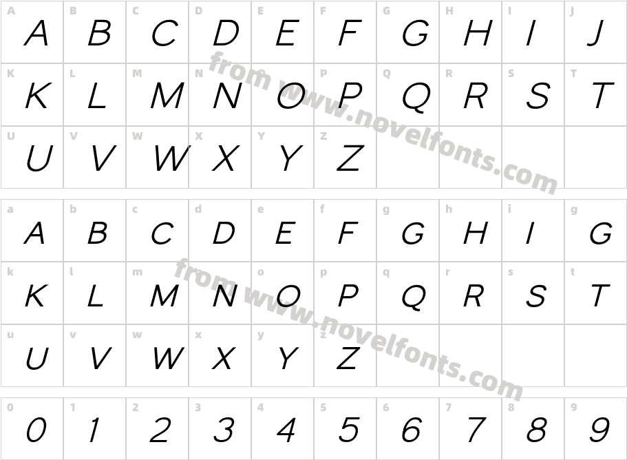 Monocole Semibold ItalicCharacter Map