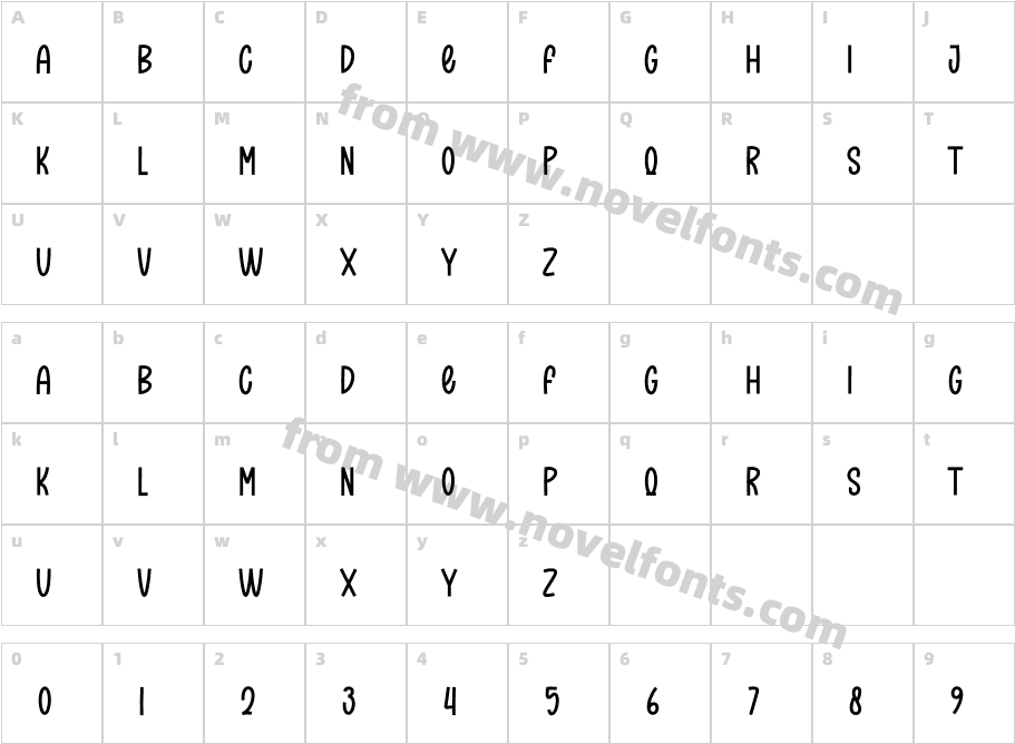 Monogram RegularCharacter Map