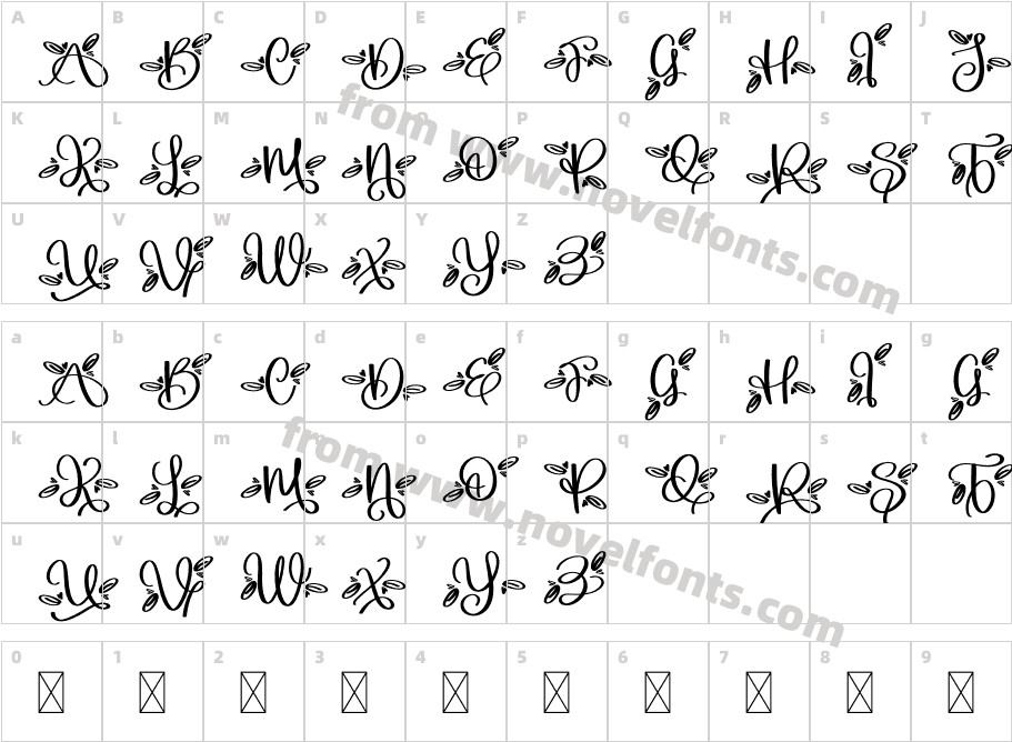 MonogramL RegularCharacter Map