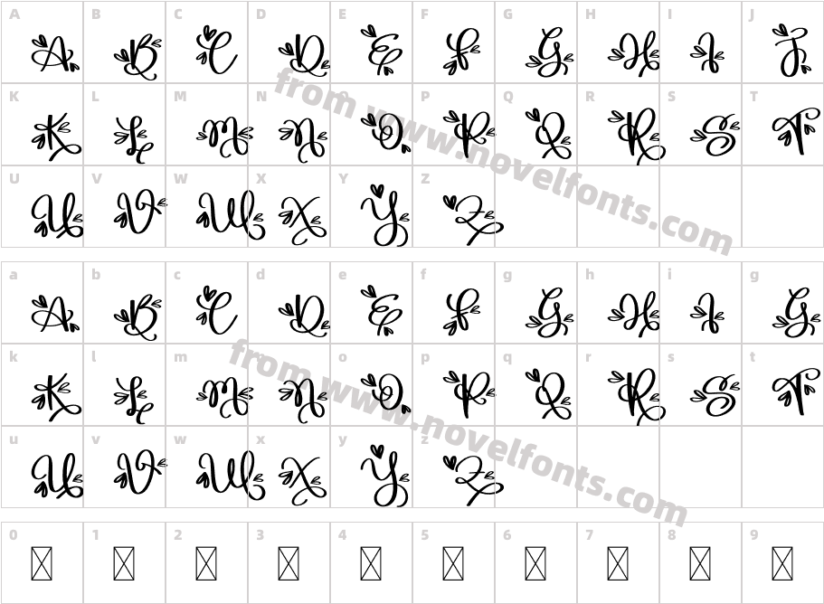 MonogramS RegularCharacter Map
