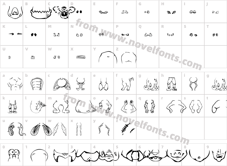 Monster AssemblyCharacter Map
