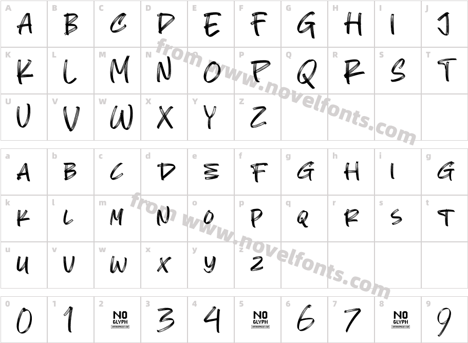 Monster Grande RegularCharacter Map