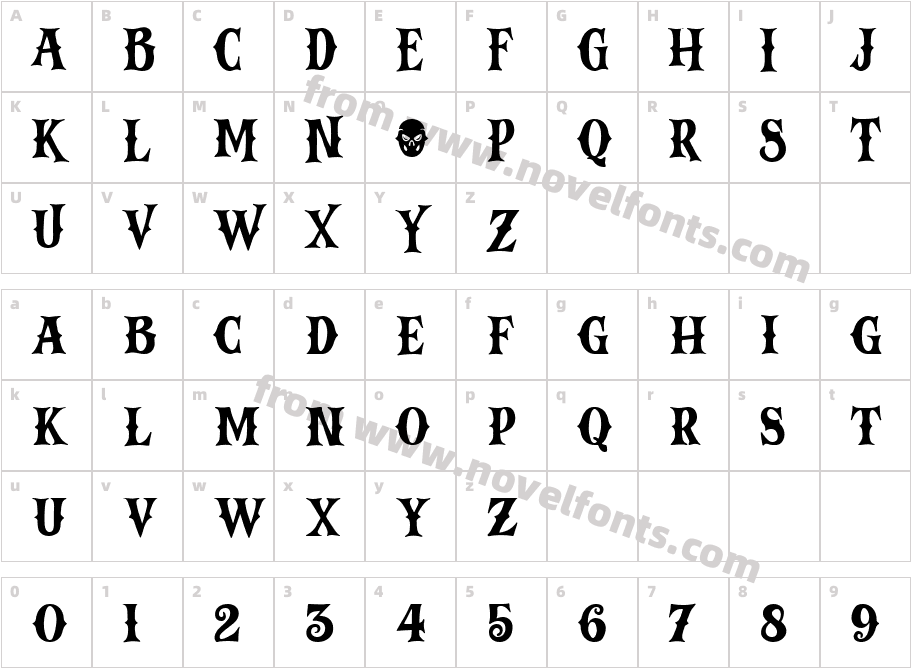 Monster Grave RegularCharacter Map