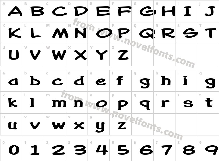 Monster Marker Expanded BoldCharacter Map