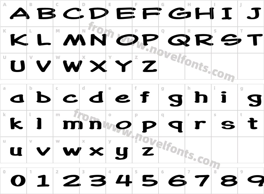 Monster Marker Extraexpanded BoldCharacter Map