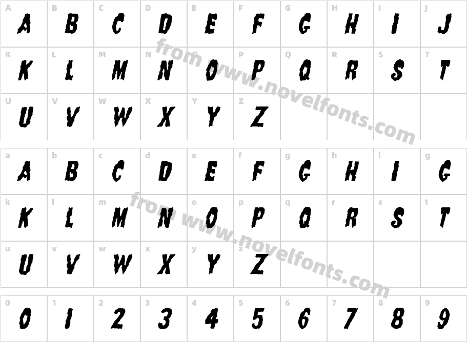 Monster Movies ObliqueJNLCharacter Map