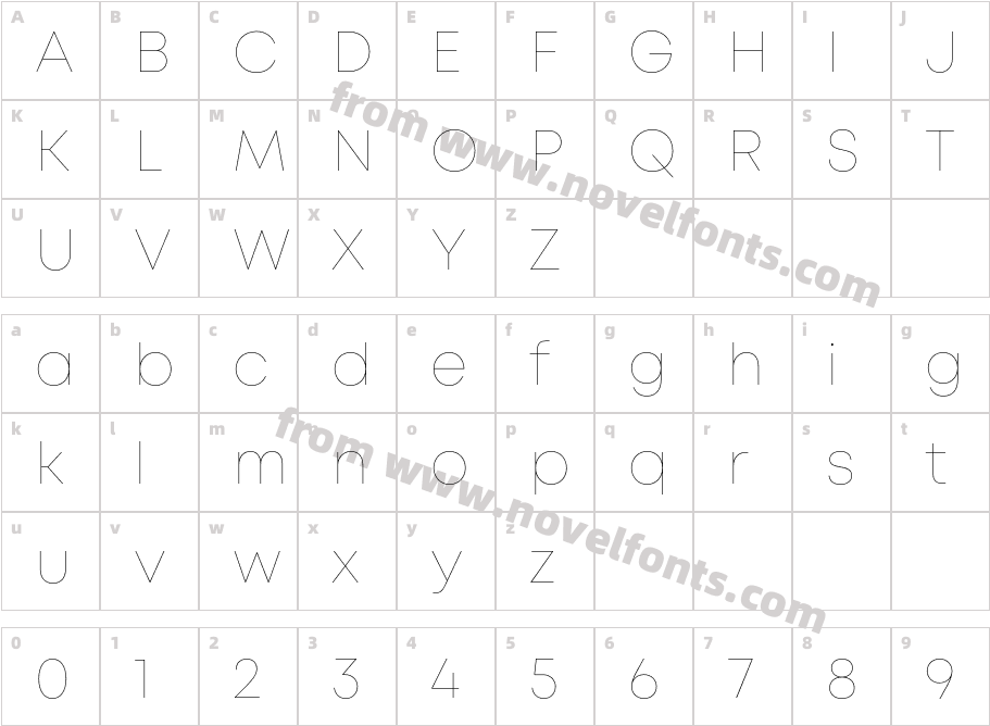 Mont Trial HairlineCharacter Map