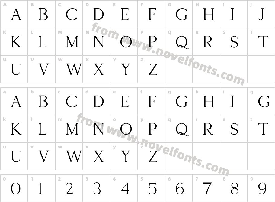 Montage Serif Font RegularCharacter Map