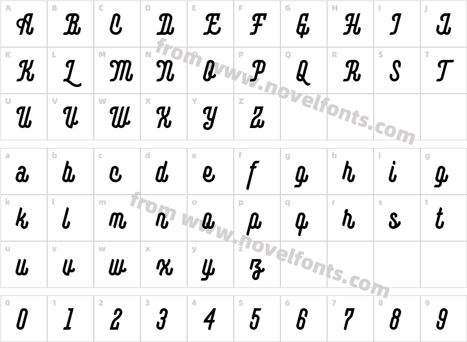 Montagna RegularCharacter Map