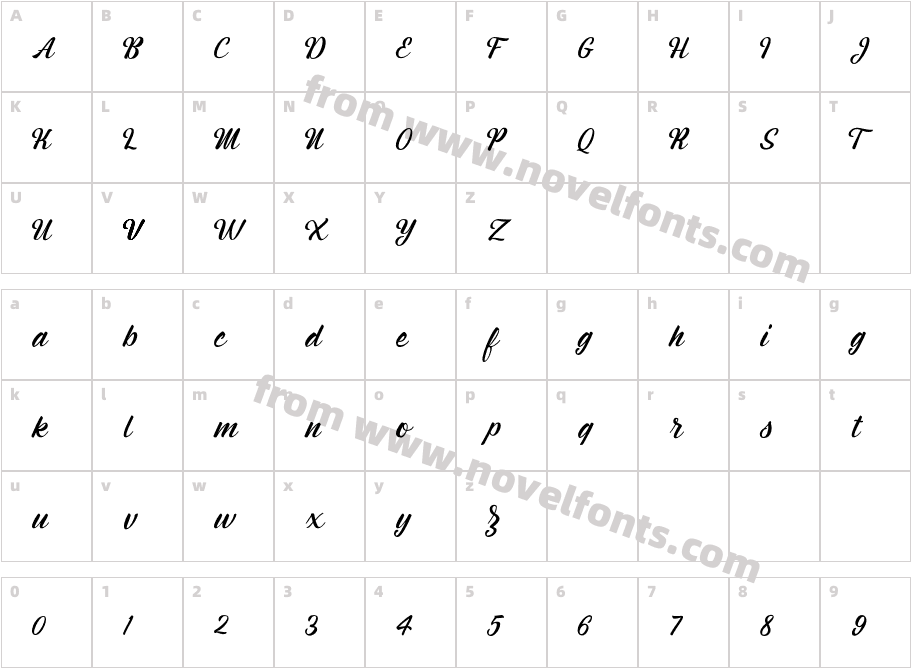 Montagne RegularCharacter Map